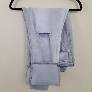 Grey distressed Boyfriend cuffed jeans